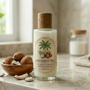 Pure coconut oil texture rich in natural nutrients for hair and skin care