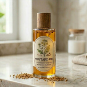 Pure mustard oil rich in natural nutrients for hair and massage use